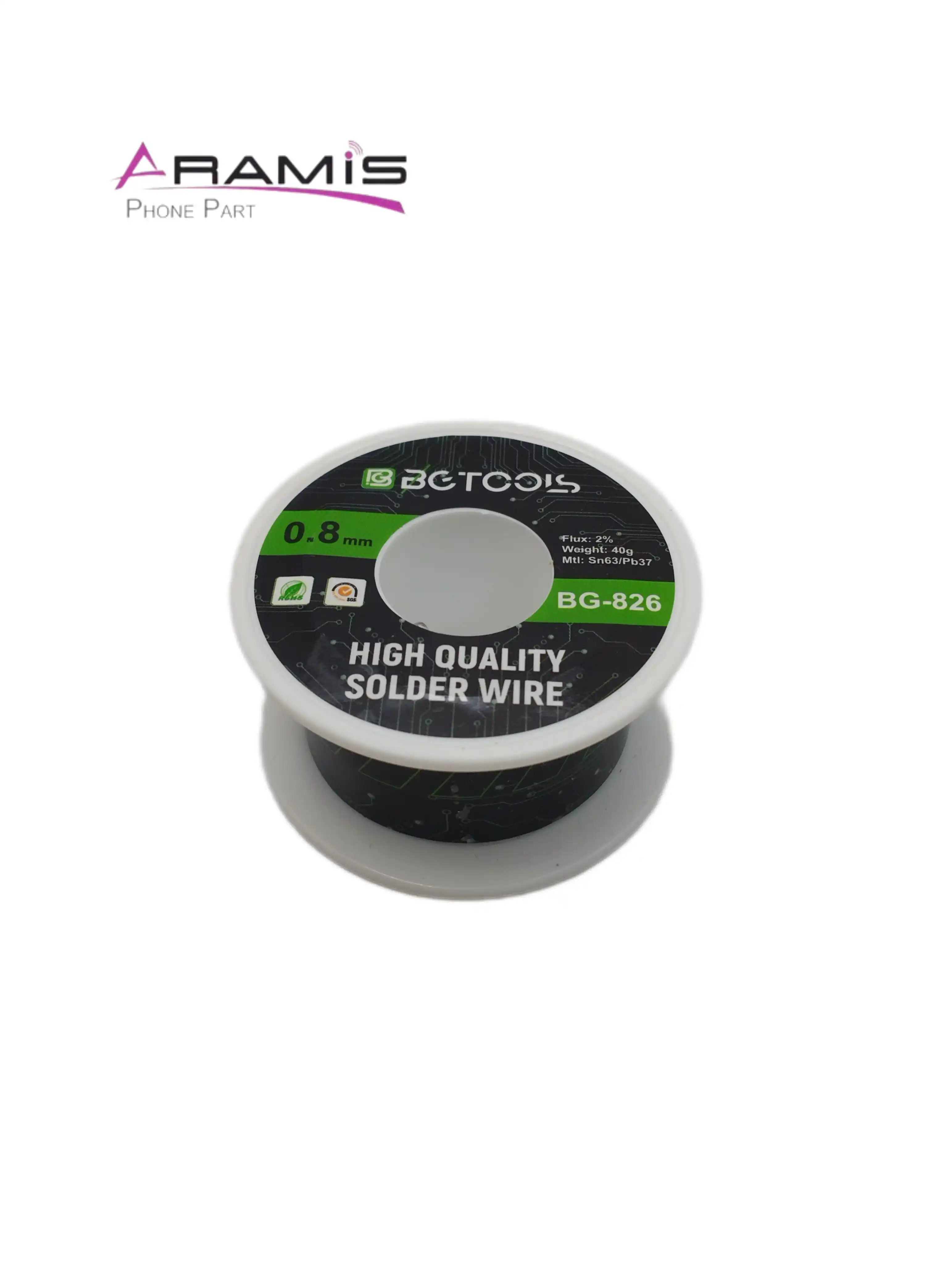سیم قلع سایز 0.8 میلی متر 40 گرم  برند BG Tools
